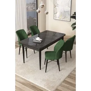 Arp - Black Marble, Khaki Black Marble
Khaki Dining Table & Chairs Set (5 Pieces)