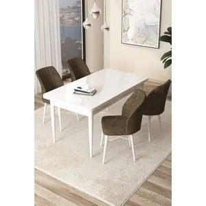 Arp - White, Brown White
Brown Dining Table & Chairs Set (5 Pieces)