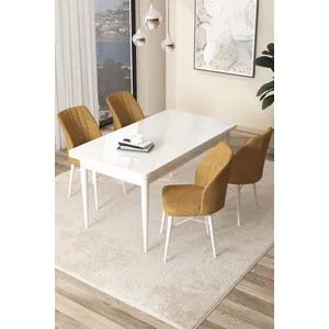 Arp - White, Cappuccino White
Cappuccino Dining Table & Chairs Set (5 Pieces)