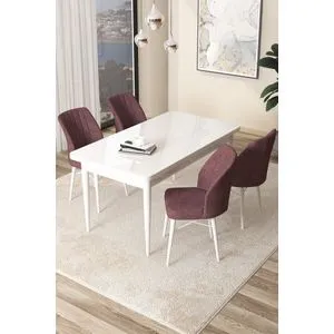 Arp - White, Dusty Rose White
Dusty Rose Dining Table & Chairs Set (5 Pieces)