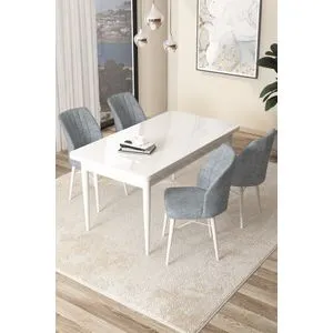 Arp - White, Grey White
Grey Dining Table & Chairs Set (5 Pieces)
