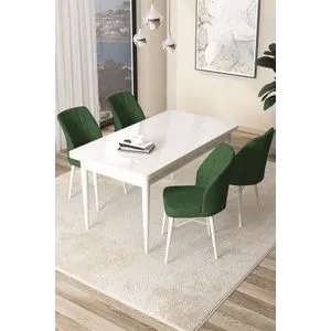 Arp - White, Khaki White
Khaki Dining Table & Chairs Set (5 Pieces)