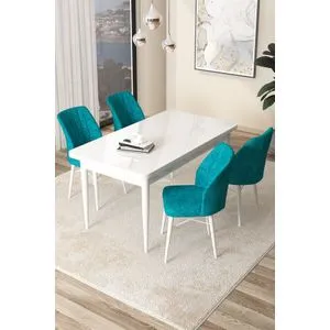 Arp - White, Turquoise White
Turquoise Dining Table & Chairs Set (5 Pieces)