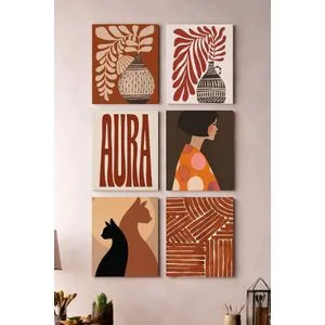 Art6Cnvset4-2030 Multicolor Decorative Canvas Painting (6 Pieces)