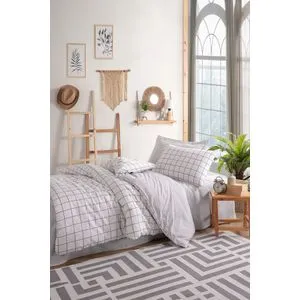 Artus - Sivi i beli set posteljine XXL