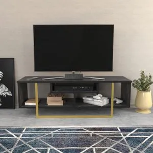 Asal 120 - Black, Gold Black
Gold TV Stand