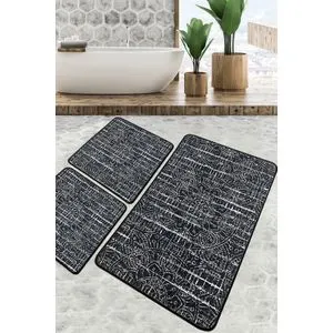 Asara Multicolor Bathmat Set (3 Pieces)