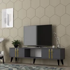 Asel - TV Stalak u Antracitnoj i Zlatnoj Boji