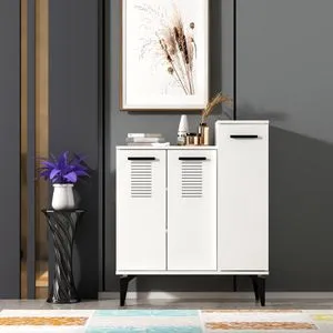 Asimo - White White Shoe Cabinet
