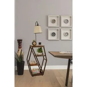 Asos Ceviz Lambader Pramit Açık Hasır Abajurlu Beige Black Floor Lamp