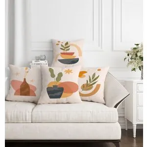 ASR-plw4 - 3 Multicolor Cushion Cover Set (4 Pieces)