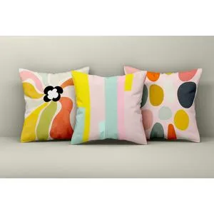 Asr_plw25 - 10 Multicolor Cushion Cover Set (3 Pieces)