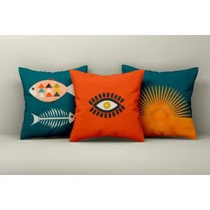 Asr_plw25 - 12 Multicolor Cushion Cover Set (3 Pieces)
