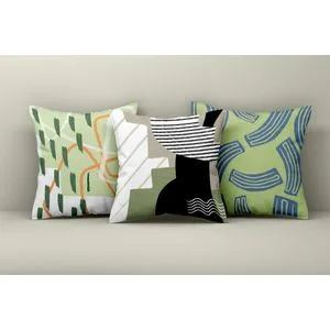 Asr_plw25 - 18 Multicolor Cushion Cover Set (3 Pieces)