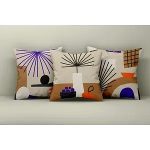 Asr_plw25 - 35 Multicolor Cushion Cover Set (3 Pieces)