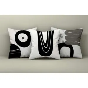 Asr_plw25 - 47 Multicolor Cushion Cover Set (3 Pieces)