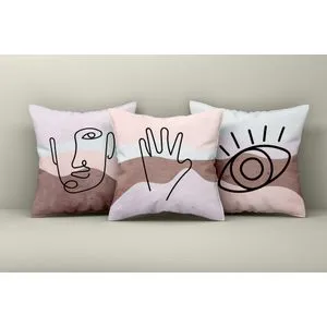 Asr_plw25 - 5 Multicolor Cushion Cover Set (3 Pieces)
