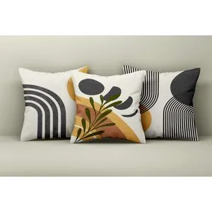 Asr_plw25 - 53 Multicolor Cushion Cover Set (3 Pieces)