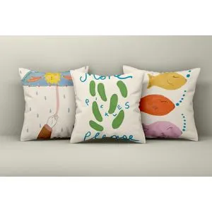 Asr_plw25 - 7 Multicolor Cushion Cover Set (3 Pieces)