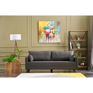 Atelier Del Sofa Bella Sofa Za 3 Osobe - Antracit Antracit Trosed