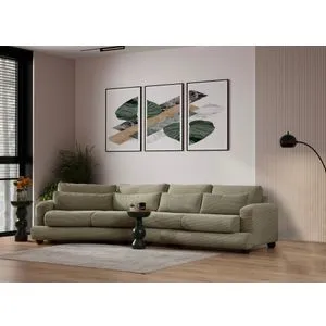 Atelier Del Sofa četvorosed River Xc-2R, levi, 330 cm, zelena