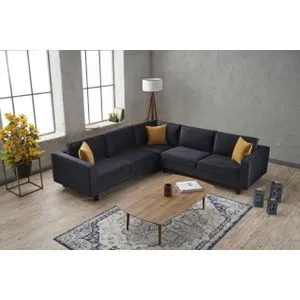 Atelier Del Sofa Kale Velvet - Antracit Ugao Sofa