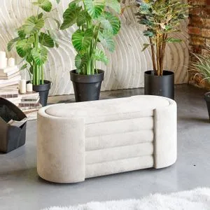 Atelier Del Sofa klupa Rosa Boxed, 105 cm, krem
