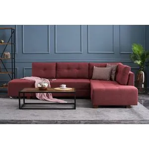 Atelier Del Sofa Manama Ugao Sofa na Razvlačenje Desno - Boja Vina Crvena Ugao Sofa-Krevet