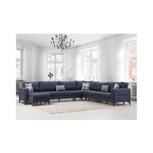 Atelier Del Sofa modularna ugaona garnitura na razvlačenje Kristal Rest 3 + ugao + 3, 367 cm, antracit