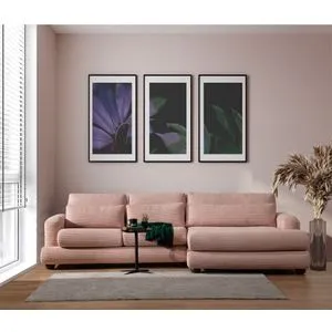 Atelier Del Sofa modularna ugaona garnitura River, desna, 2 elementa, 330 × 150 cm, roze