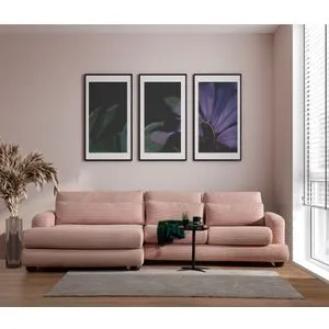 Atelier Del Sofa modularna ugaona garnitura River, leva, 2 elementa, 150 × 330 cm, roze