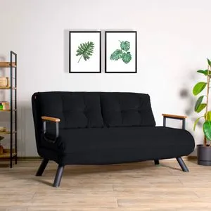Atelier Del Sofa Sando dvosed - Crni dvosed na razvlačenje
