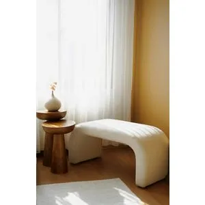 Atelier Del Sofa tabure Nu Bench, 106 cm, bela