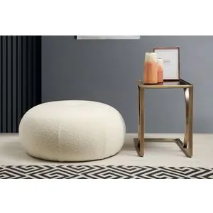 Atelier Del Sofa Tina - Bouclet White Bouclet White Pouffe