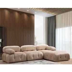 Atelier Del Sofa Ugaona Garnitura Bubble (L1-O1-1R-Puf) - Krem