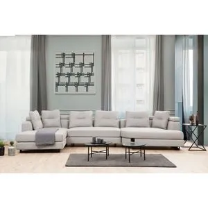 Atelier Del Sofa ugaona garnitura Padova Corner-2, leva, 385 cm, svetlosiva