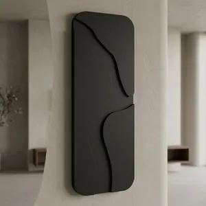 Aterna Black - 24 x 68 Black Decorative Framed MDF Painting