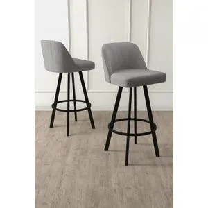 Atex - Sivi i Crni Bar Stolice Set (4 Komada)