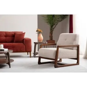 Athena Bergere - Beige Beige Wing Chair