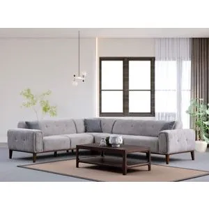 Athena Corner L2-C-3R - Light Grey Light Grey Corner Sofa