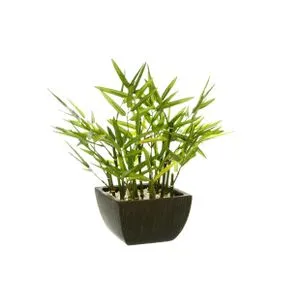 ATMOSPHERA BAMBUS U SAKSIJI 35X33X33CM POLIESTER/METAL/GLINA CRNA 136751