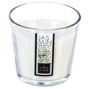 Atmosphera sveća jasmin 13,5x12,5 cm vosak/staklo/pamuk bela