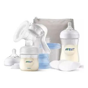 Avent Manuelna Pumpica, Set Za Izmazanje Natural (Flasice, Tufer, Via Šolja Sa Adapterom)
