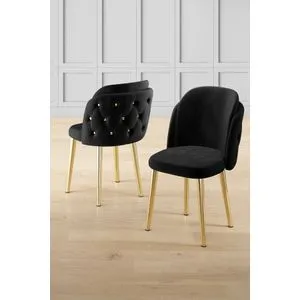 Axle - Crni i Zlatni Set Stolica (6 komada)