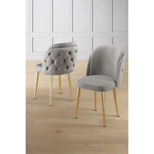 Axle - Sivi, Zlatni Set Stolica (6 Komada)