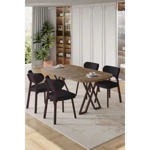 Axton - Atlantic Pine, Anthracite Atlantic Pine
Anthracite Dining Table &amp; Chairs Set (5 Pieces)