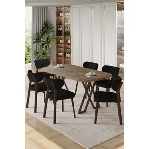 Axton - Atlantic Pine, Black Atlantic Pine
Black Dining Table &amp; Chairs Set (7 Pieces)