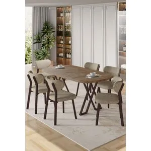 Axton - Atlantic Pine, Cappuccino Atlantic Pine
Cappuccino Dining Table &amp; Chairs Set (7 Pieces)