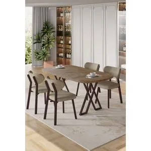 Axton - Atlantic Pine, Cappuccino Atlantic Pine
Cappuccino Dining Table &amp; Chairs Set (5 Pieces)