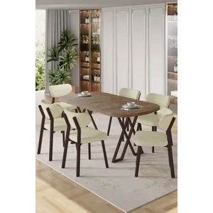 Axton - Atlantic Pine, Chrome Atlantic Pine
Chrome Dining Table &amp; Chairs Set (7 Pieces)